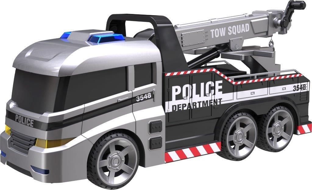 Teamsterz schleppt Polizeiauto mit Ton und Licht