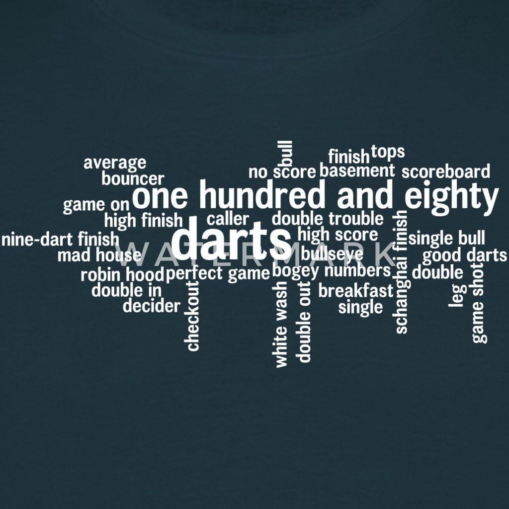 Spreadshirt Darts 180 Wortwolke Wordcloud Dartsfan Geschenk Männer T-Shirt, XL, Navy