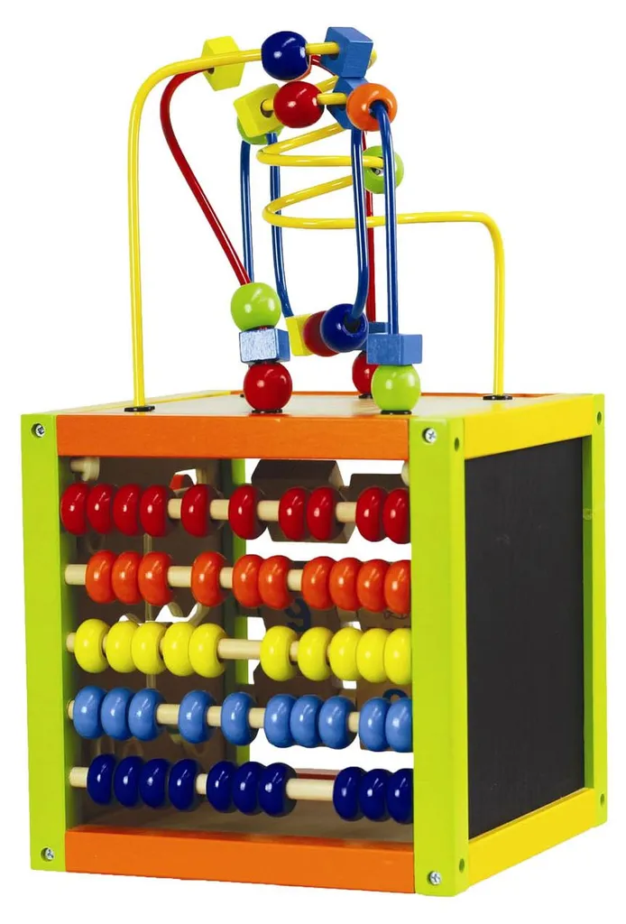 Primi Passi Cube d'Activités en Bois 5 en 1 avec Spirale pour Bébé