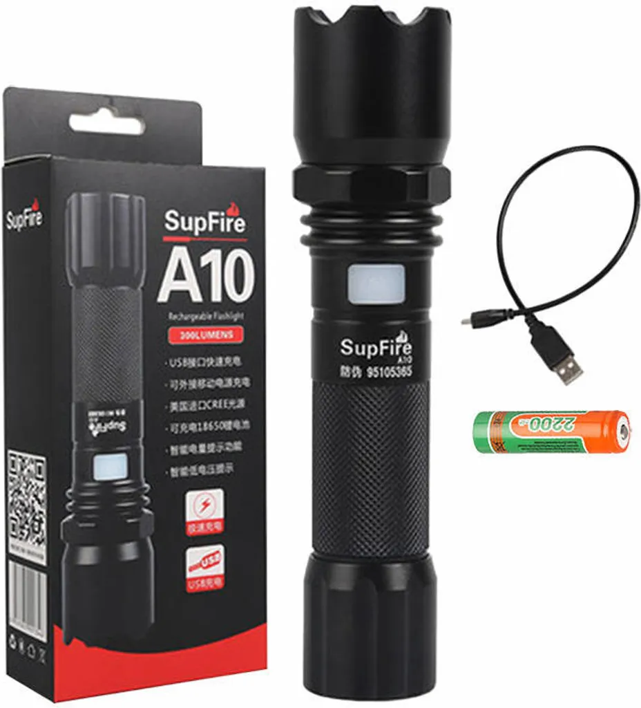 Torcia Superfire A10 550lm USB: Potenza Tascabile per Ogni Emergenza