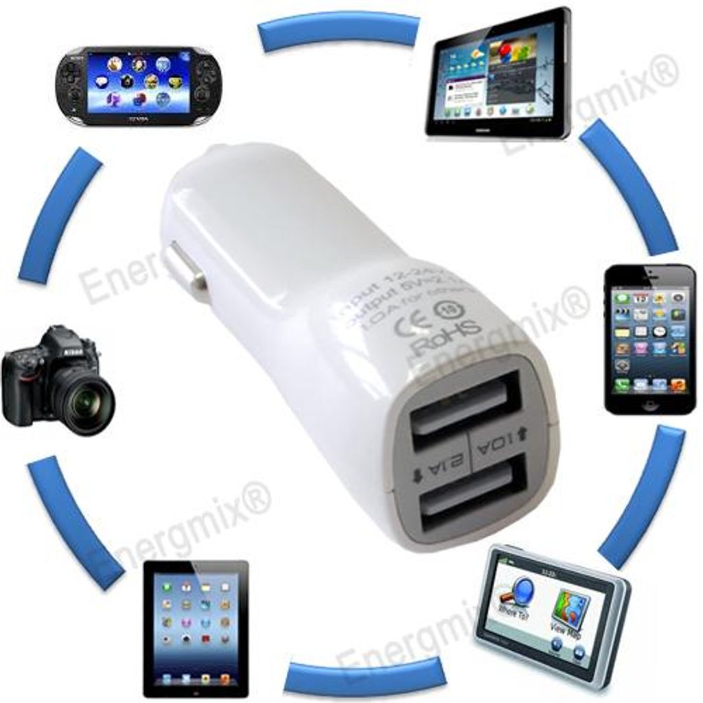 KFZ Doppelt USB Adapter Weiß