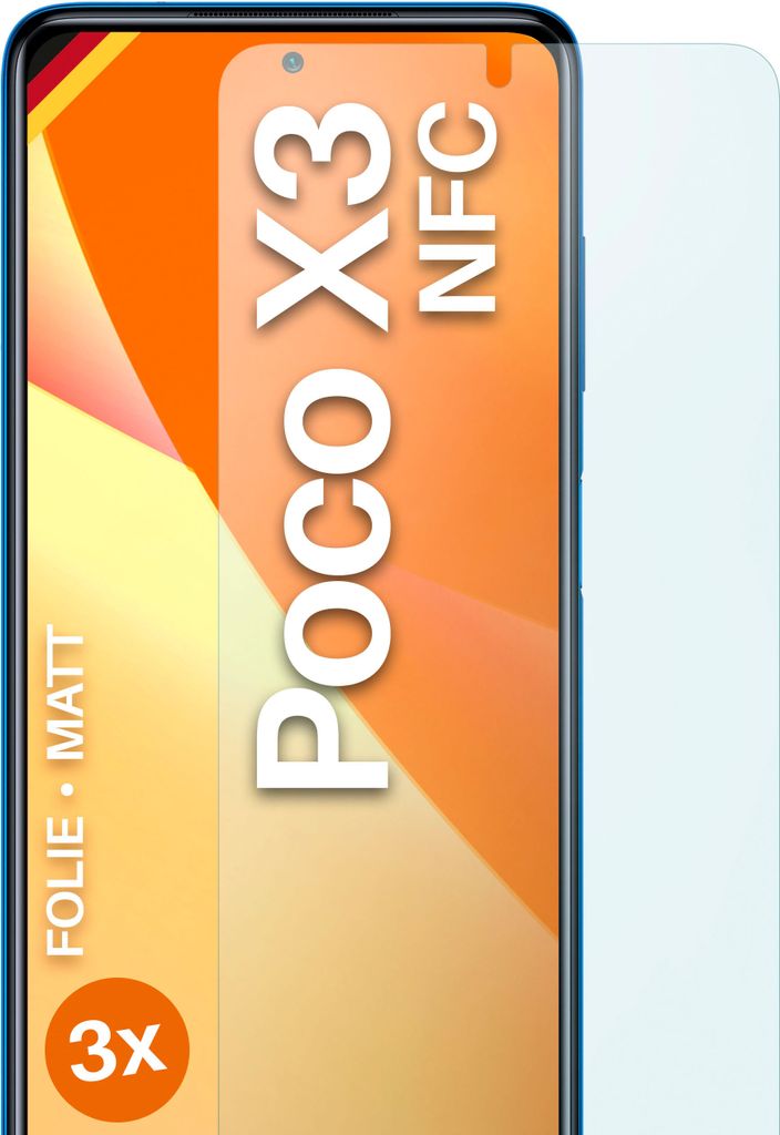 moex 3x Schutzfolie kompatibel mit Xiaomi Poco X3 NFC / X3 Pro - Displayschutzfolie Anti Reflex Folie, Matt