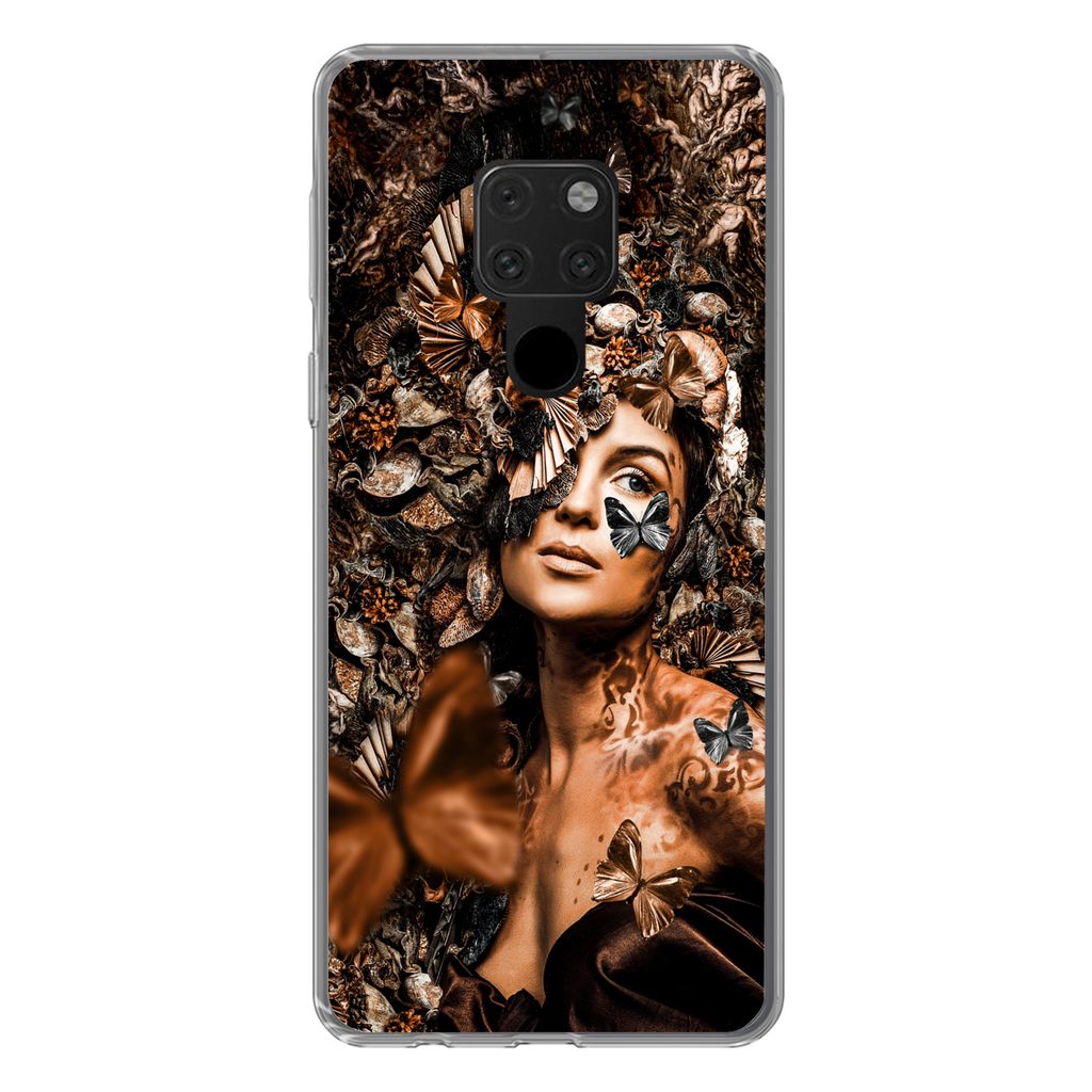 MuchoWow Handyhülle Schutzhülle Hülle für Huawei P40 Lite Luxus - Frau - Collage Silikon Softcase Handy Hülle - Handy