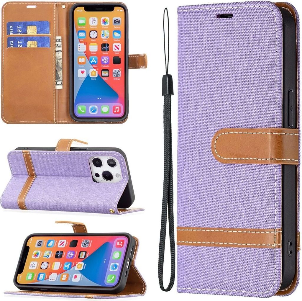 König Design Hülle kompatibel mit Apple iPhone 13 Kunstleder Handyhülle - Handy Case Violett