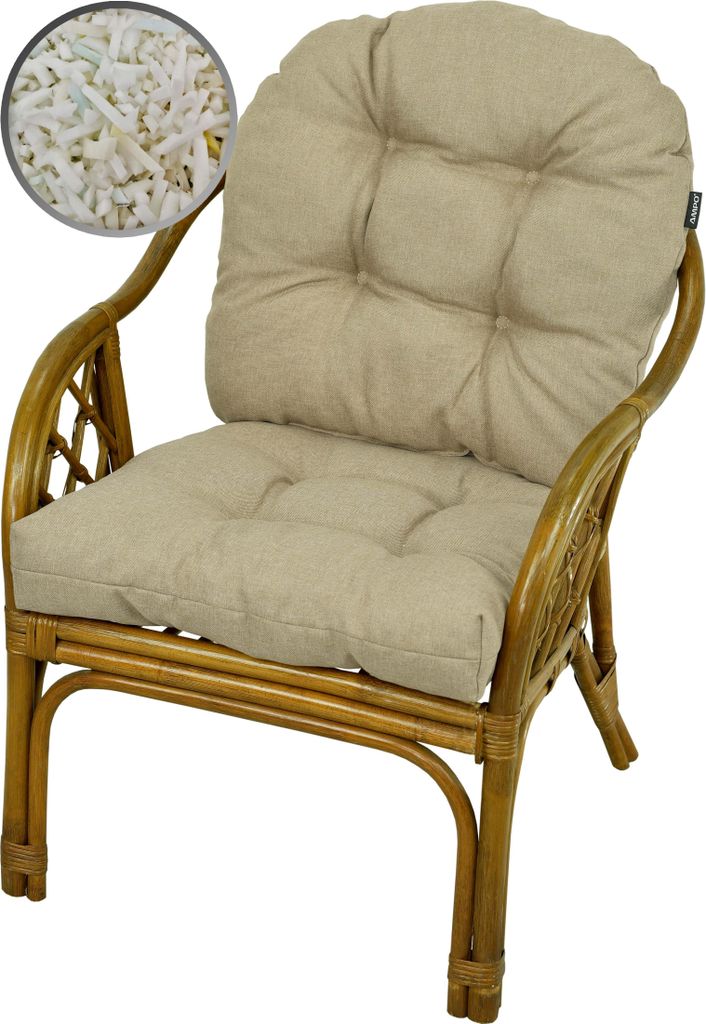 AMPO Cuscino imbottito per sedia in rattan, sedia Bahamas, Immagine del prodotto 