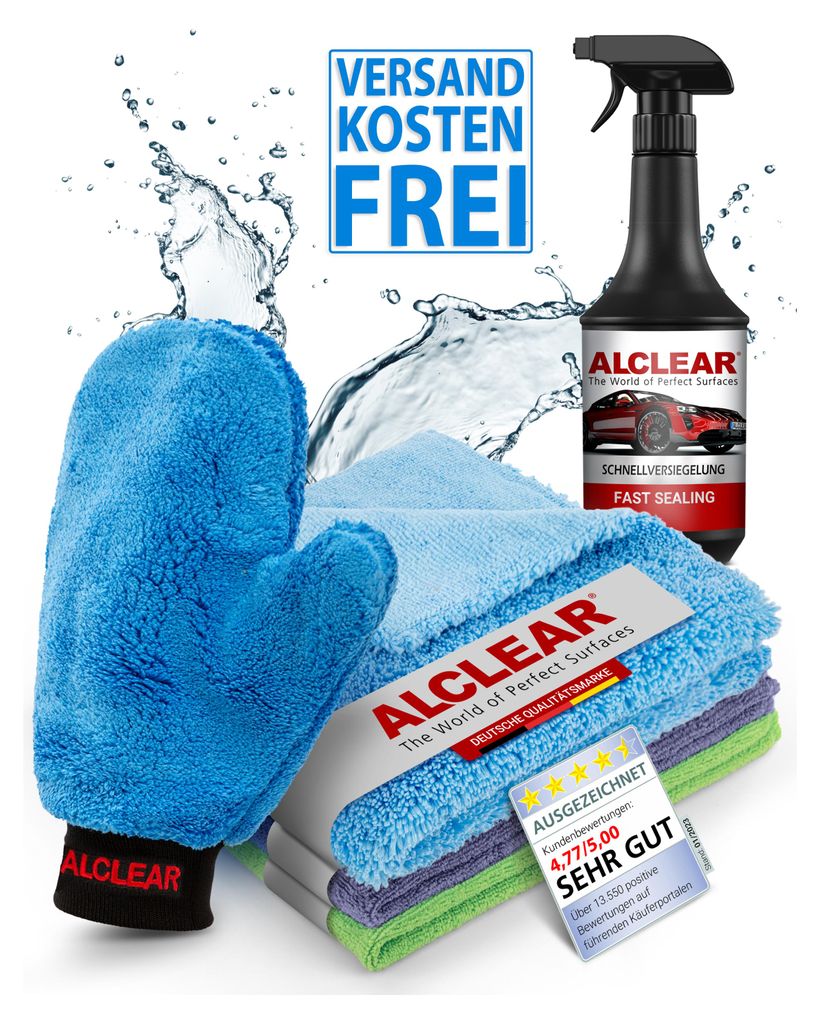 ALCLEAR 8201050 Autopflege-Set: Tiefenglanz, Trockentücher, Produktbild 