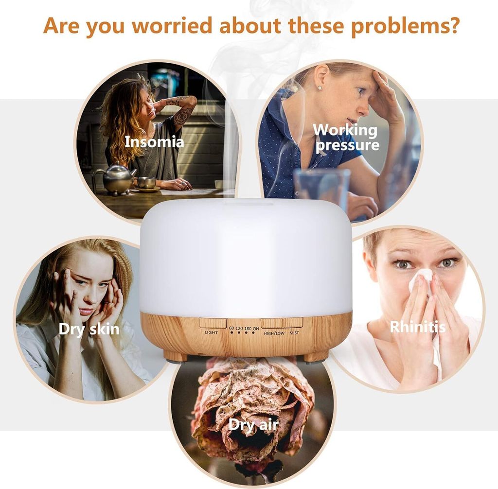 500ml Aroma Diffuser, Ultraschall Luftbefeuchter, Produktbild 4