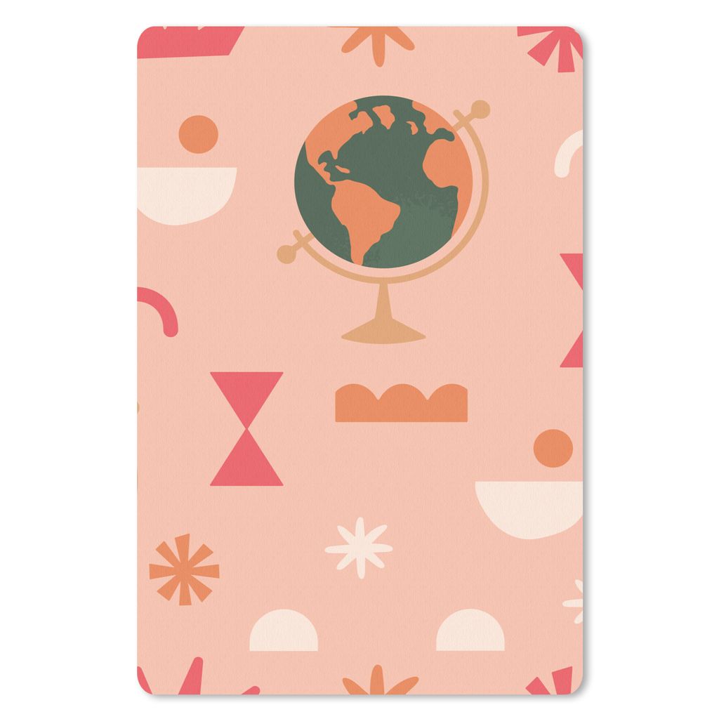 MuchoWow Mauspad Mousepad Globus - Rosa - Pastell 18x27 cm - Mousepads - Maus Mat - Pad - Mausunterlage