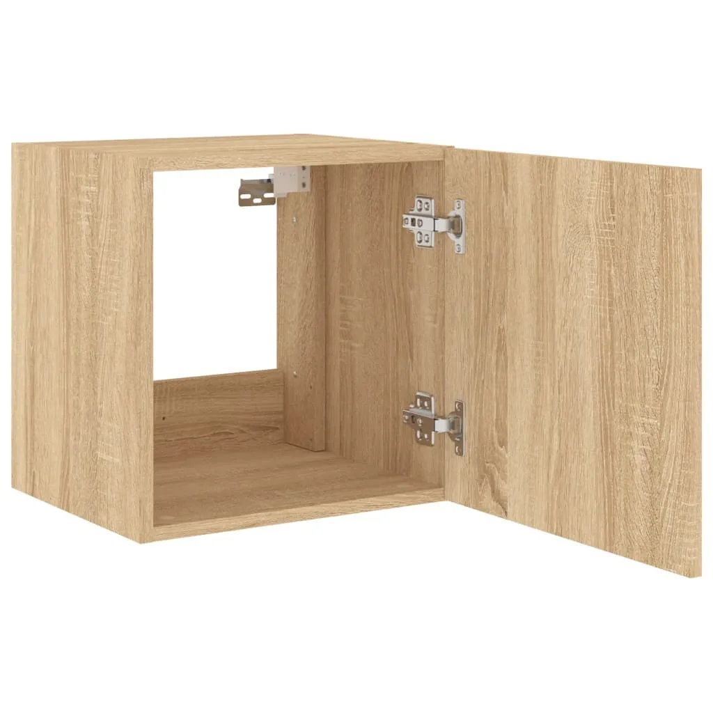 SYFAX Mobili TV Sospesi con LED Rovere Sonoma - Set 2 Pezzi Design Moderno - 7