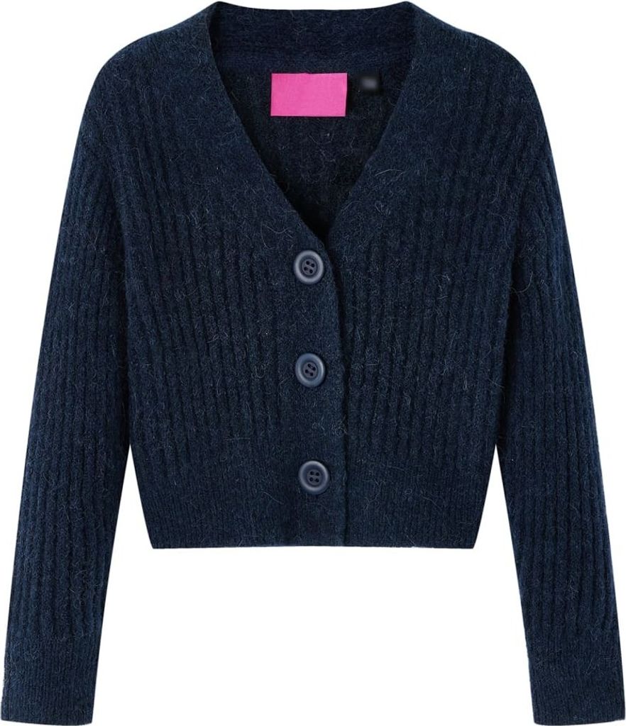 Kinder-Strickjacke Marineblau 128