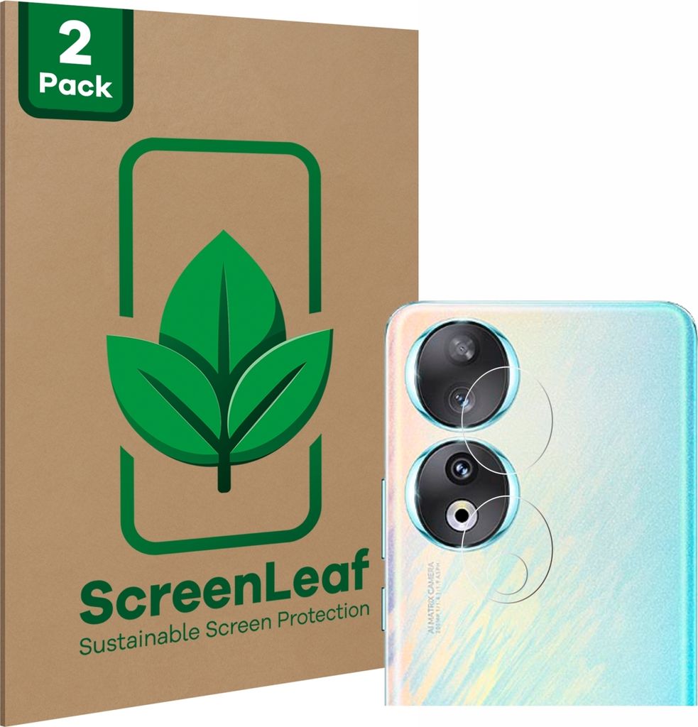 2x ScreenLeaf Schutzfolie für Honor 90 (NUR Kameraschutz) nachhaltiger Displayschutz Display Schutz Folie Klar Transparent