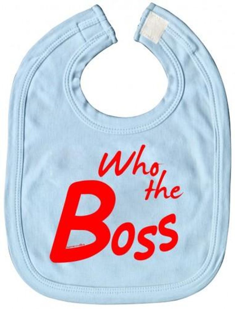 Baby-Lätzchen mit Druckmotiv - Who the Boss - 12425 - hellblau