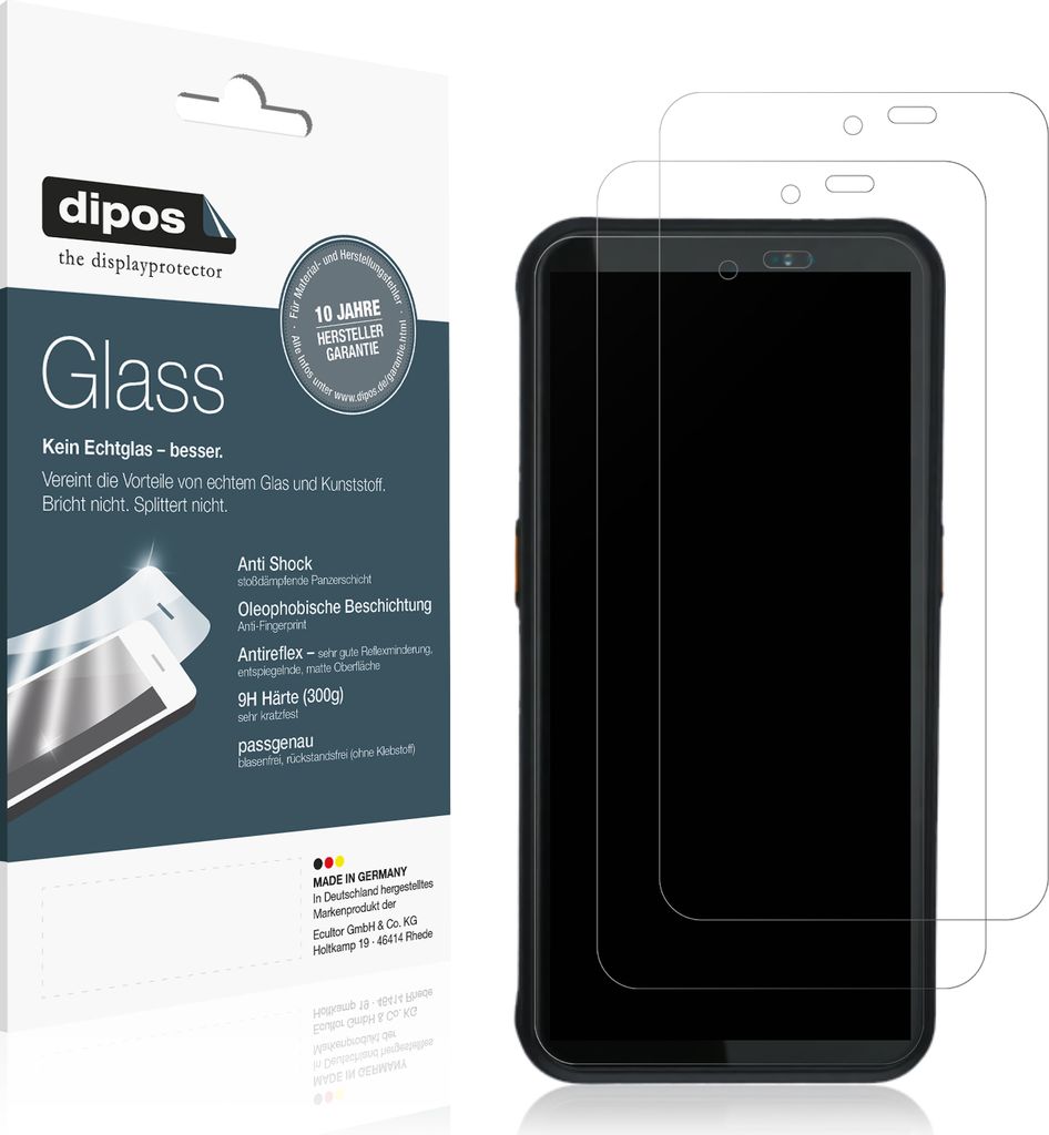2x Schutzfolie für Bartec SP9EX1 matt - Anti-Shock 9H Folie dipos Glass Kunststoffglas