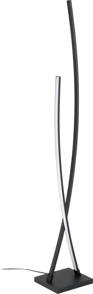 EGLO LED Stehlampe Alboraya, Eck Standleuchte, Wohnzimmerlampe aus Metall in Schwarz und Kunststoff in Weiß, Lampe Wohnzimmer warmweiß, H 113,50 cm