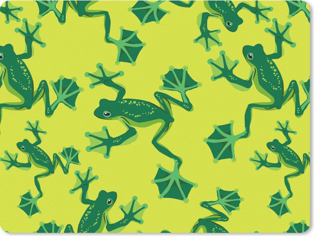 MuchoWow Mauspad Mousepad Frosch - Tiere - Dschungel - Muster 23x19 cm - Mousepads - Maus Mat - Pad - Mausunterlage - Schreibtischunterlage - Mau...