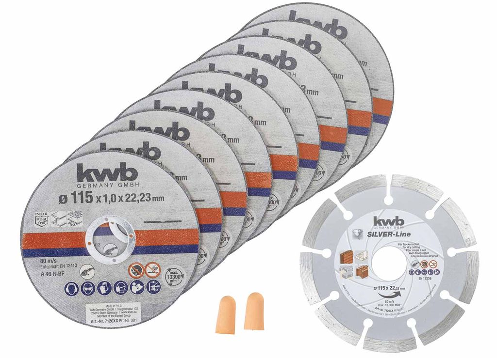 kwb 712031 Set di dischi da taglio 10 pezzi 115 mm 22,23 mm Immagine del prodotto 