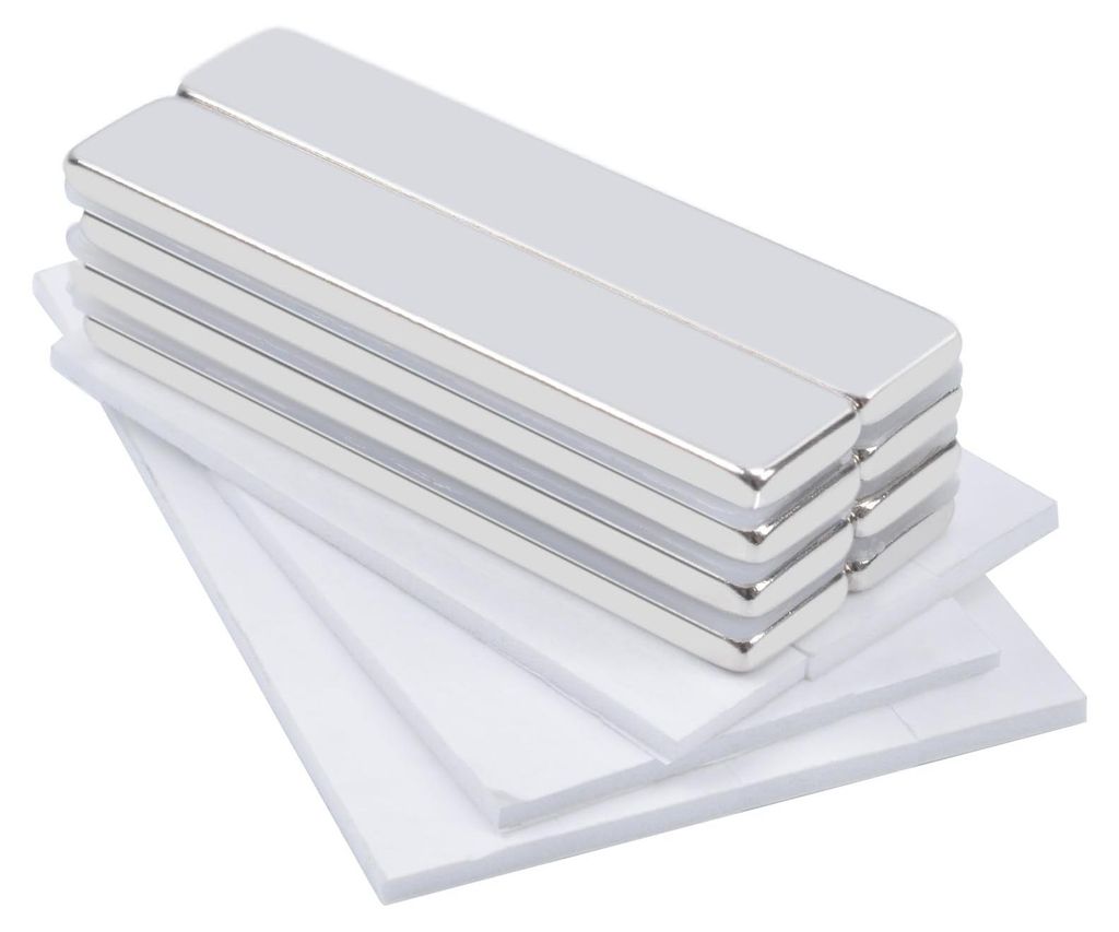 Neodym-Magnete, starke rechteckige Magnete 50 x 10 x 3 mm, große, starke, selbstklebende Magnete für Magnettafeln, Küchenschränke, Bastelprojek...