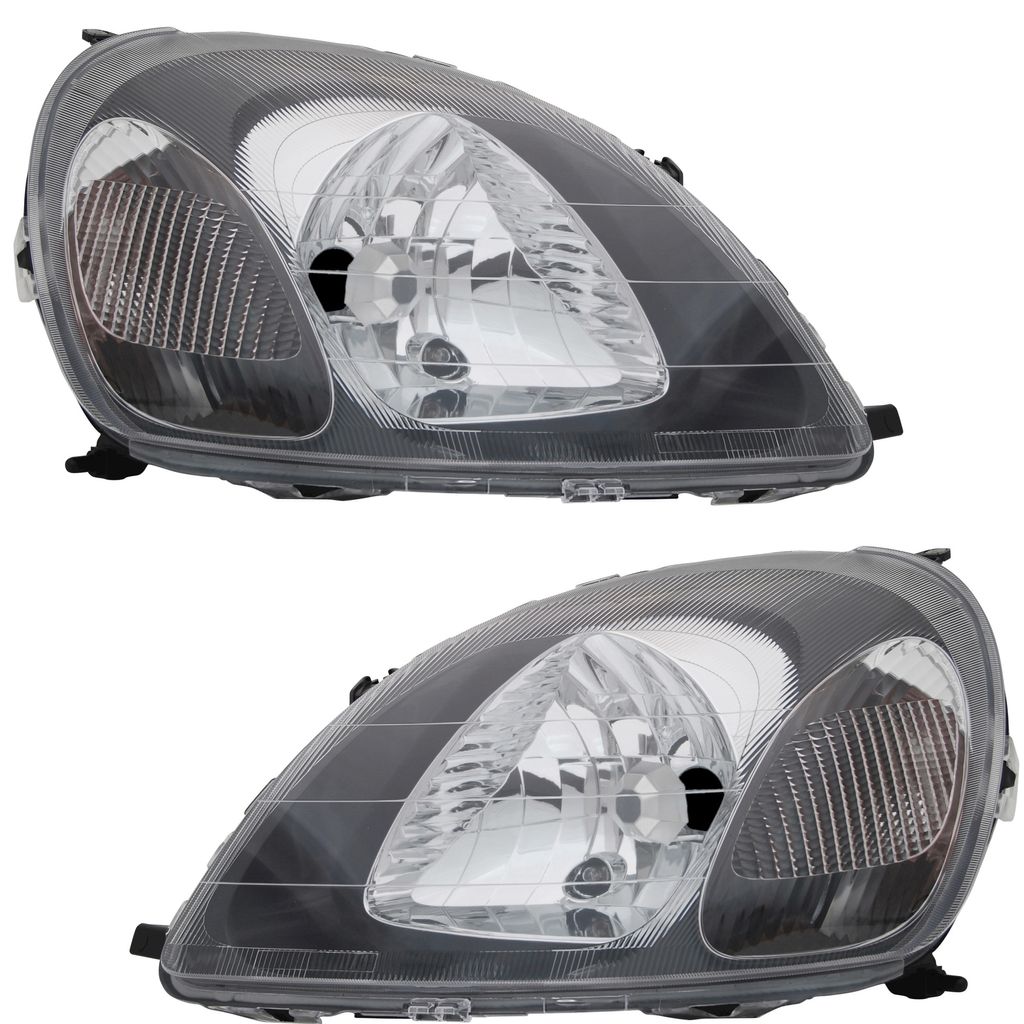 TYC Scheinwerfer Set für Toyota Yaris CP10 4/1999-2/2003 Schwarz LWR Stellmotor