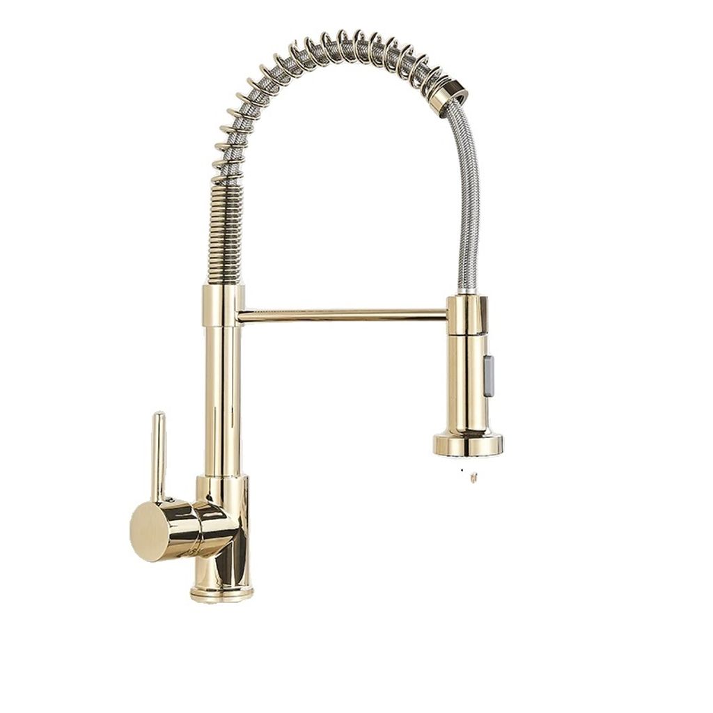 Küchenarmatur, 360 Grad Drehung, Heiß-Kalt-Mischer, Golden