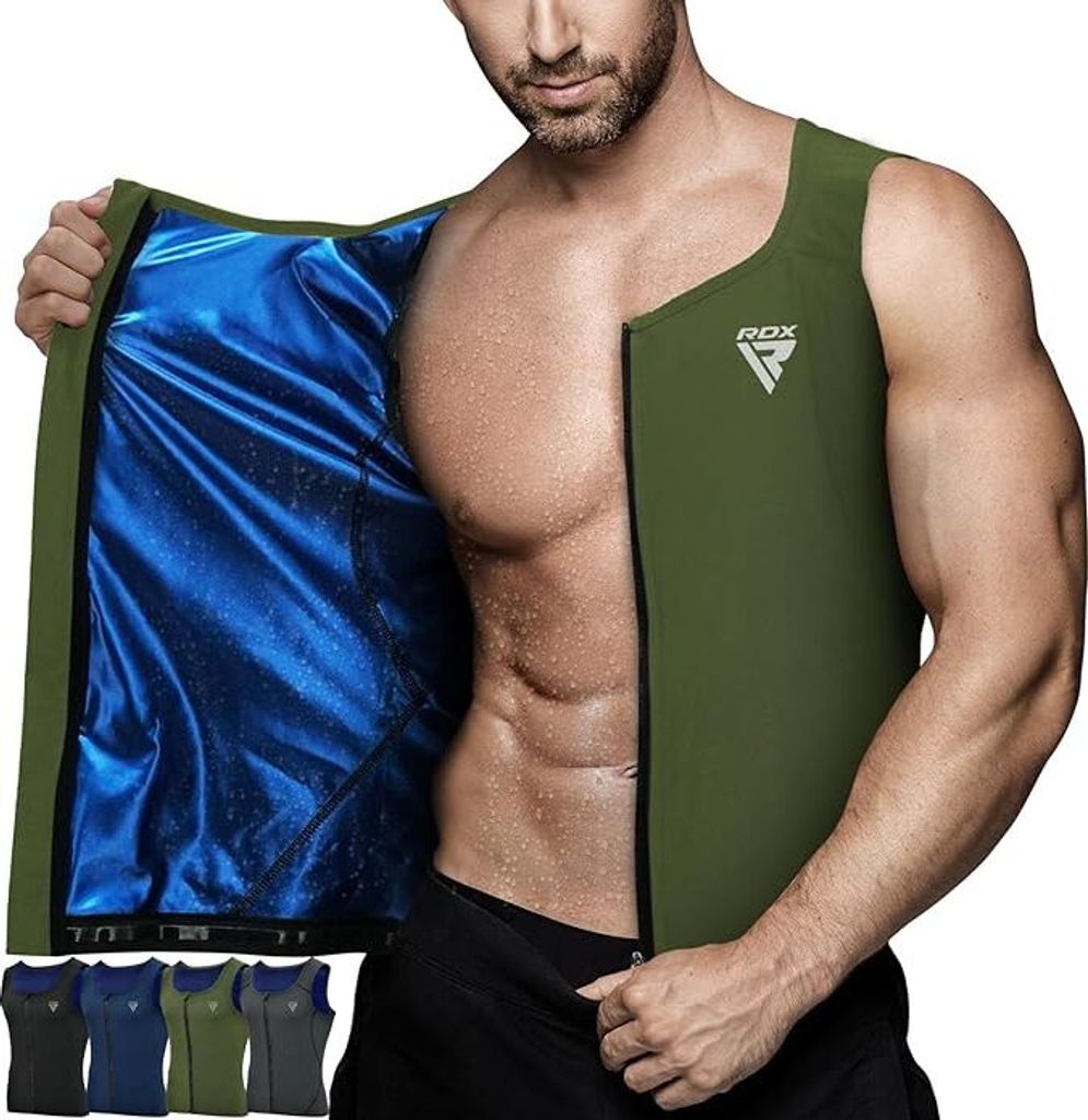 RDX Herren Sauna Shirt Sauna Weste Schwitzanzug Herren Body Shaper Workout Hot Tank Top Bauch Abnehmen Shapewear