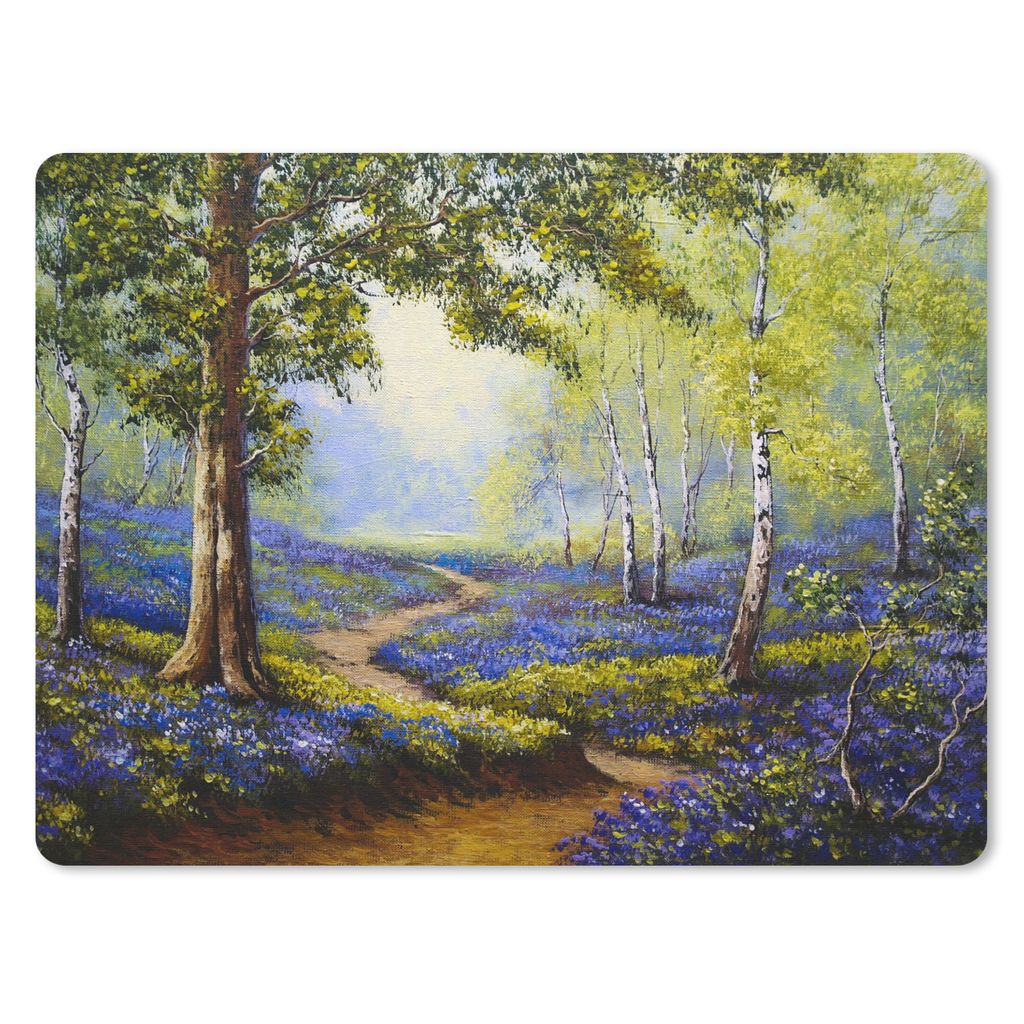 MuchoWow® Mauspad Mousepad Gemälde - Natur - Wald - Blumen Produktbild 