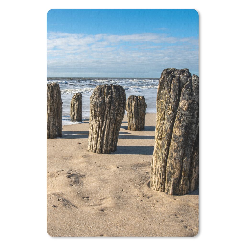MuchoWow Mauspad Mousepad Sand - Strand - Pfahl - Wasser - Sommer 18x27 cm - Mousepads - Maus Mat - Pad - Mausunterlage