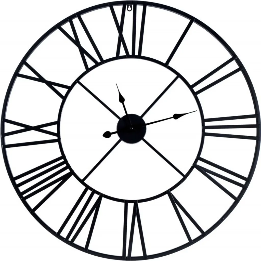 Horloge murale Italie 80 cm noir - Pendule géante design industriel chic