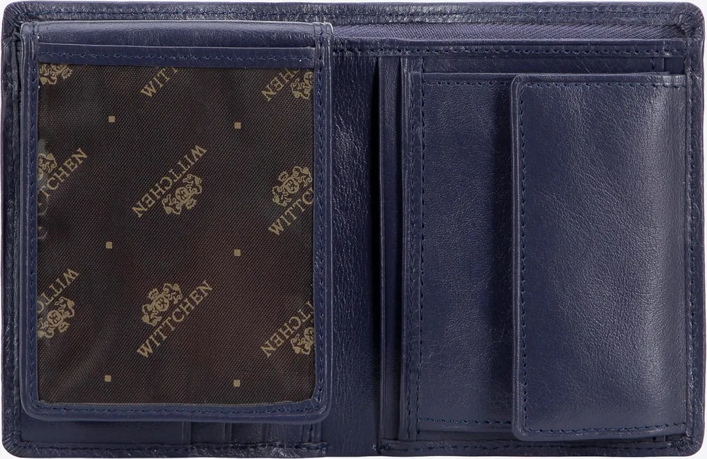 Portefeuille Bleu Marine en Cuir Véritable Wittchen - Finition Main