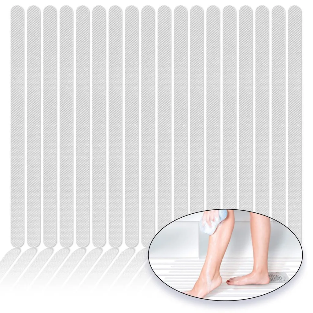 Tapis de Bain Autocollant : Lot de 24 Bandes Antidérapantes de Douche