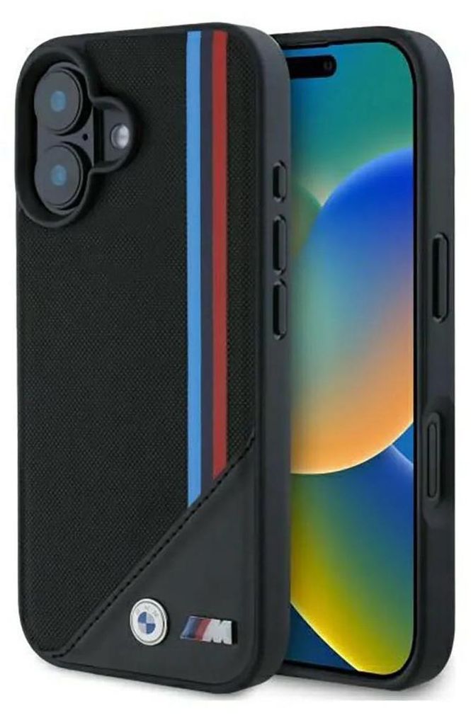 BMW M Meshed Tricolor Stripes MagSafe Case für iPhone 16 - Produktbild 