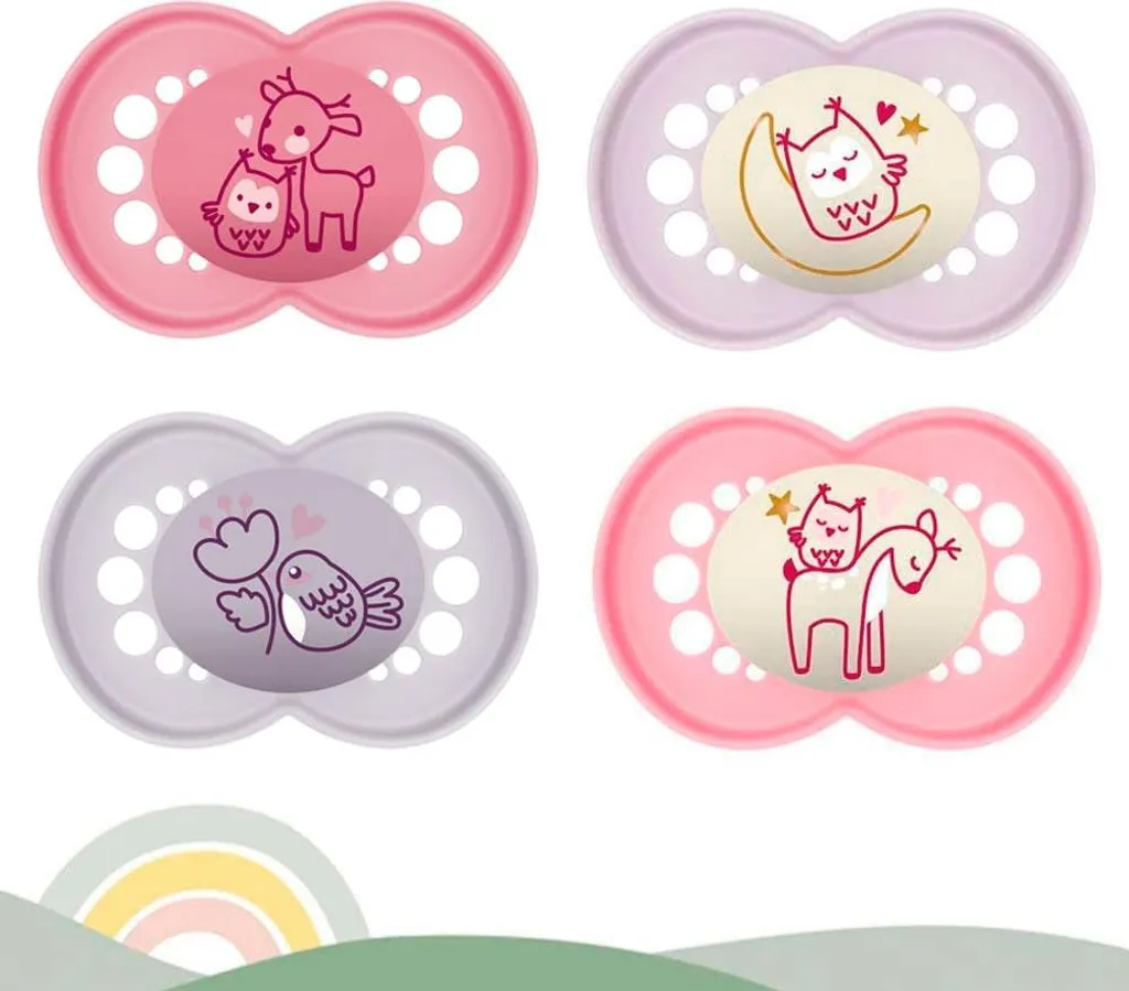 Set 4 Tétines Bébé 6-16 Mois Mix Silicone Skin Soft avec Boîtes Transport