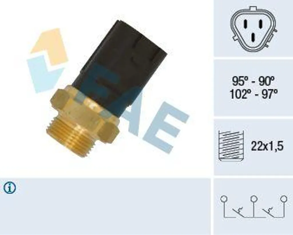 FAE 38185 Interruttore Ventola Radiatore OE TS601 | Spedizione Ora