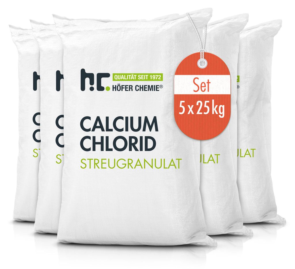 5x 25 kg Calciumchlorid Streugranulat & Entfeuchtergranulat Produktbild 