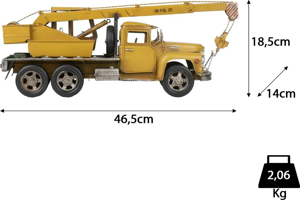 Grue Décorative en Tôle Style Antique Jaune Objet de Décoration Rétro - 3
