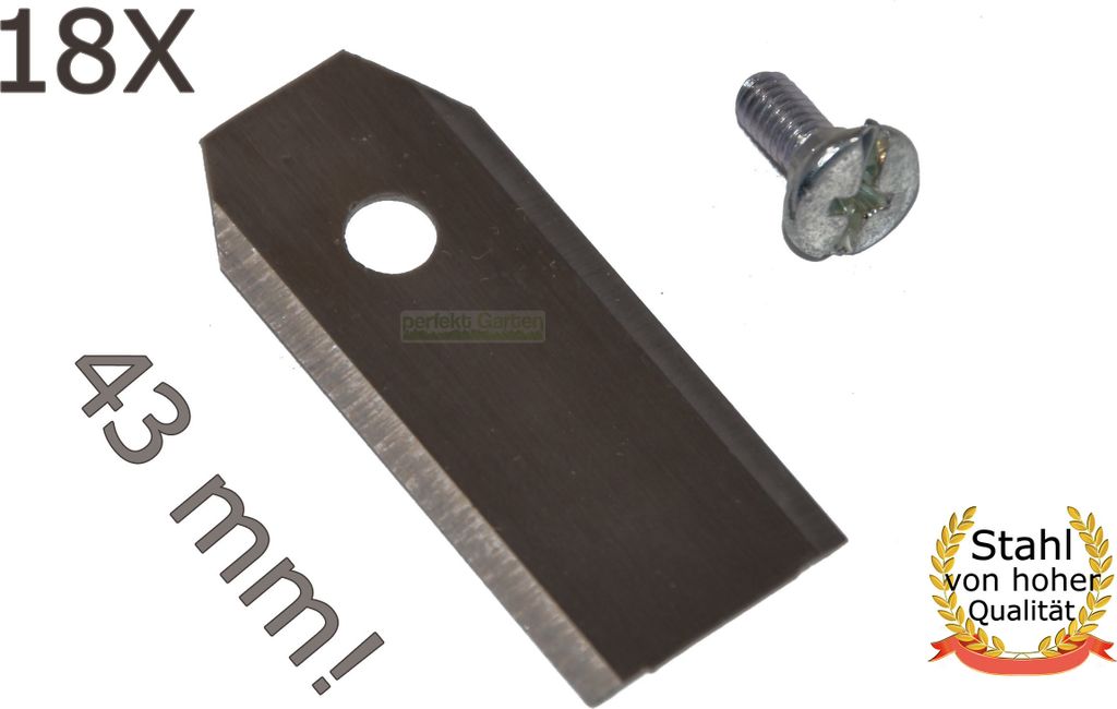 18 X 4,3CM Edelstahl Messer für Gardena Mährobot R38Li R40Li R45Li R50Li R70Li