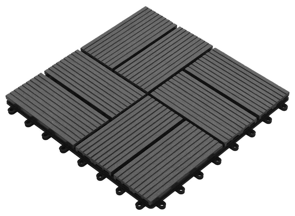 Terrassenfliese 11 pcs Grau 30 x 30 cm WPC