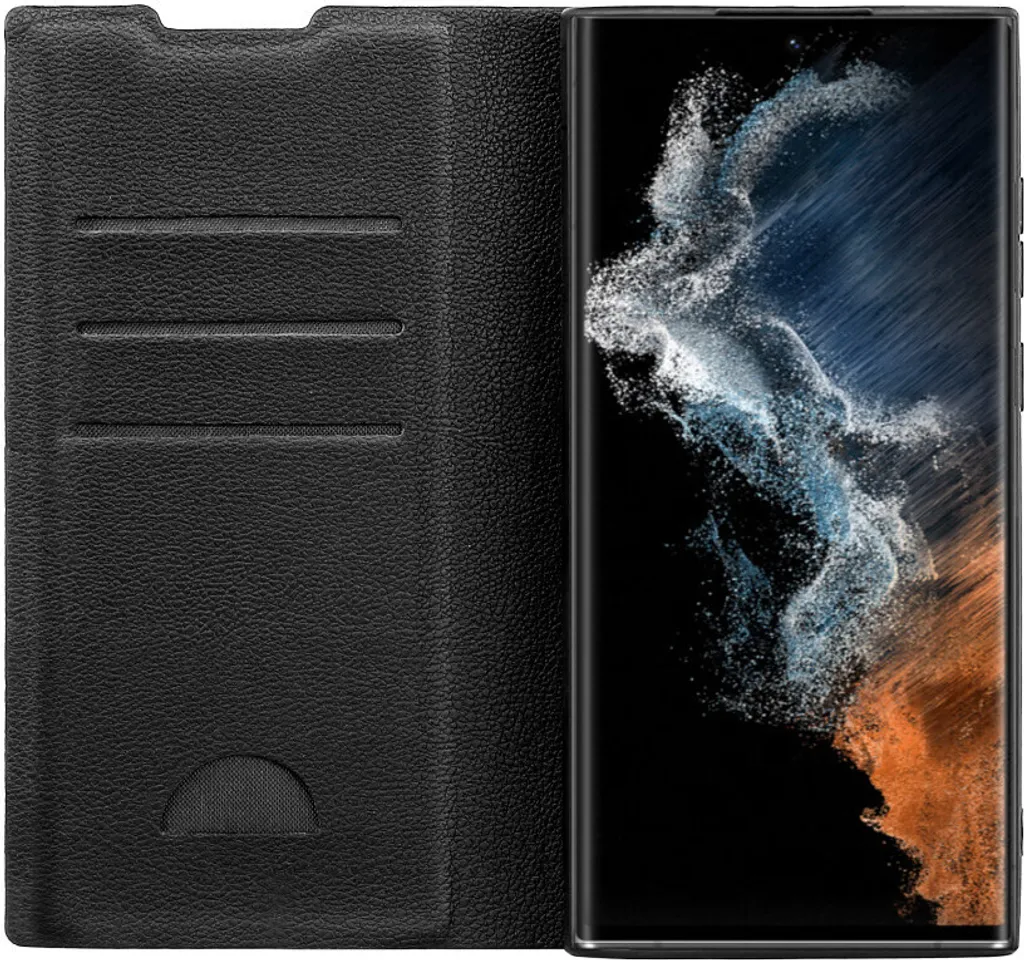 Wallet Book Cover pour Galaxy S23 Ultra Noir (63514) - Étui Premium