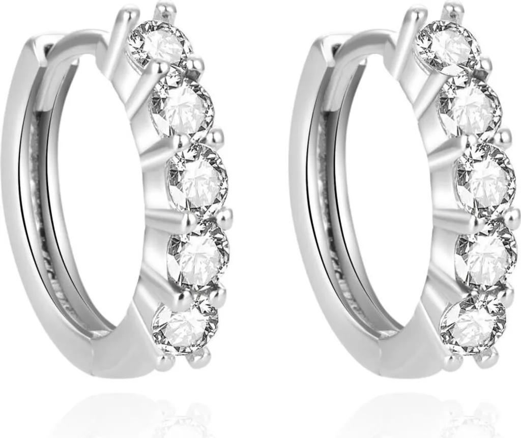 Boucles d'oreilles rondes zircon cubique pour mariage et soirées