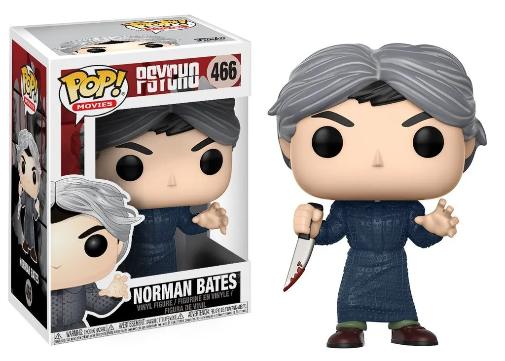 Funko Pop Norman Bates pour Décorer une Étagère de Fans de Cinéma