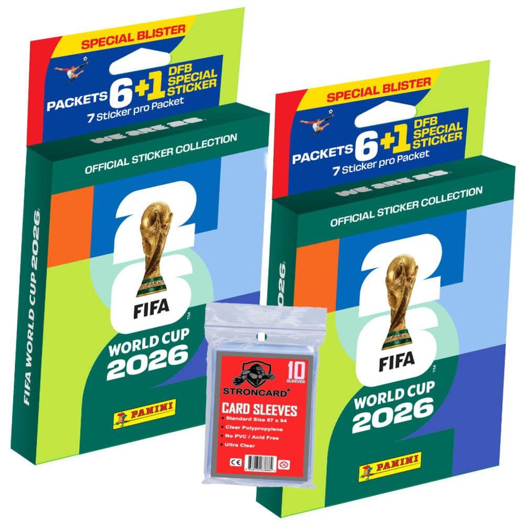 Fifa World Cup 2026 Sticker - WM Sammelsticker - 2 Blister + 10 STRONCARD Sleeves