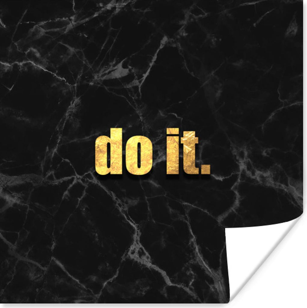 MuchoWow Poster Zitate - Motivation - Gold - Marmor 30x30 cm - Wandposter - Printing