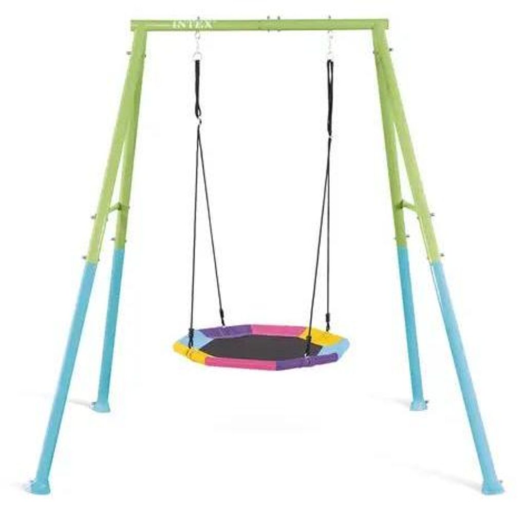 Intex Outdoor Garten Schaukelset mit Nestschaukel blau/grün Produktbild 