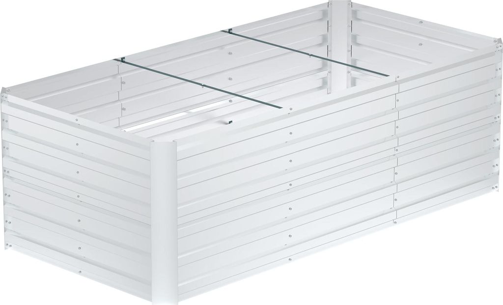 JOIEYOU 180x90x58cm Metall Blumenkübel für Hochbeete, 975L Verzinkter Stahl Gartenbeet, Rechteck Pflanzbeet zum Selber Bauen, Outdoor Pflanzkübe...