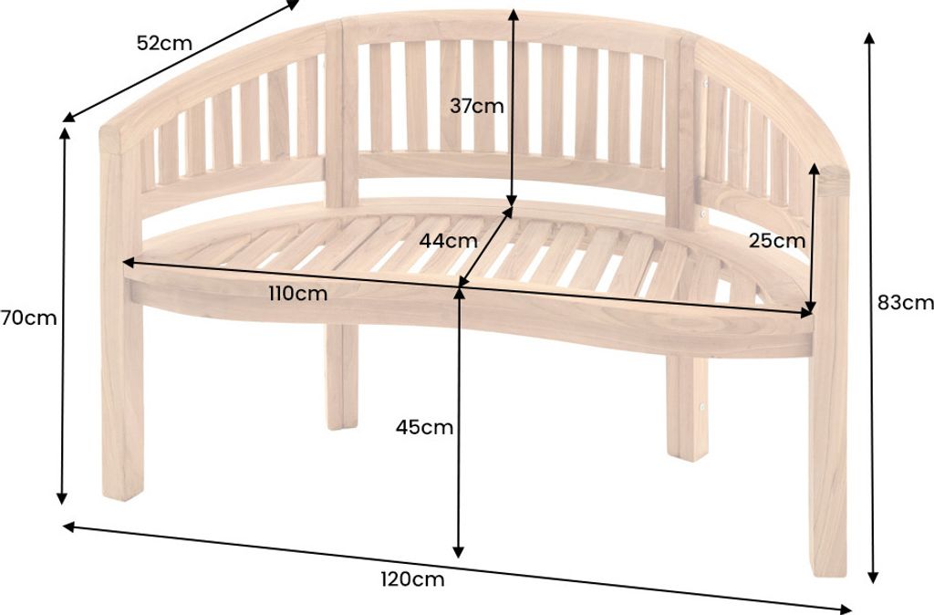 Massive Gartenbank EMPIRE TEAK 120cm natur Teakholz Produktbild 12