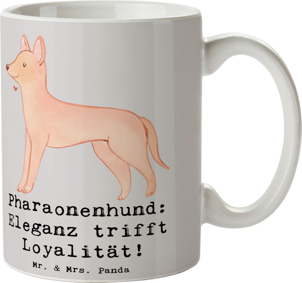 Mr. & Mrs. Panda Pott Pharaonenhund Eleganz - Grau Pastell - Geschenk, Kaffeetasse, Hunderasse, majestätische Hunde, freundlicher Hund, Jagdinstin...