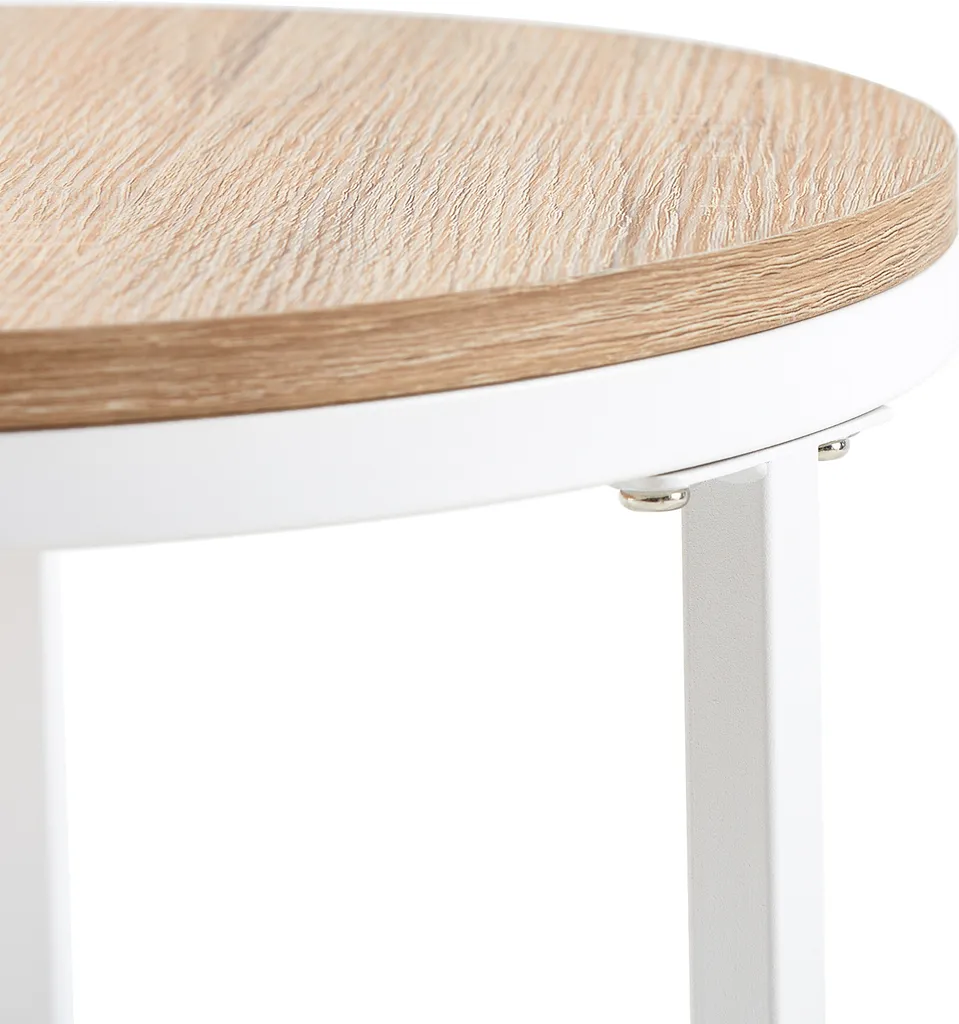 Table basse blanche 60 cm, structure métallique robuste, lot de 2 pièces - 9