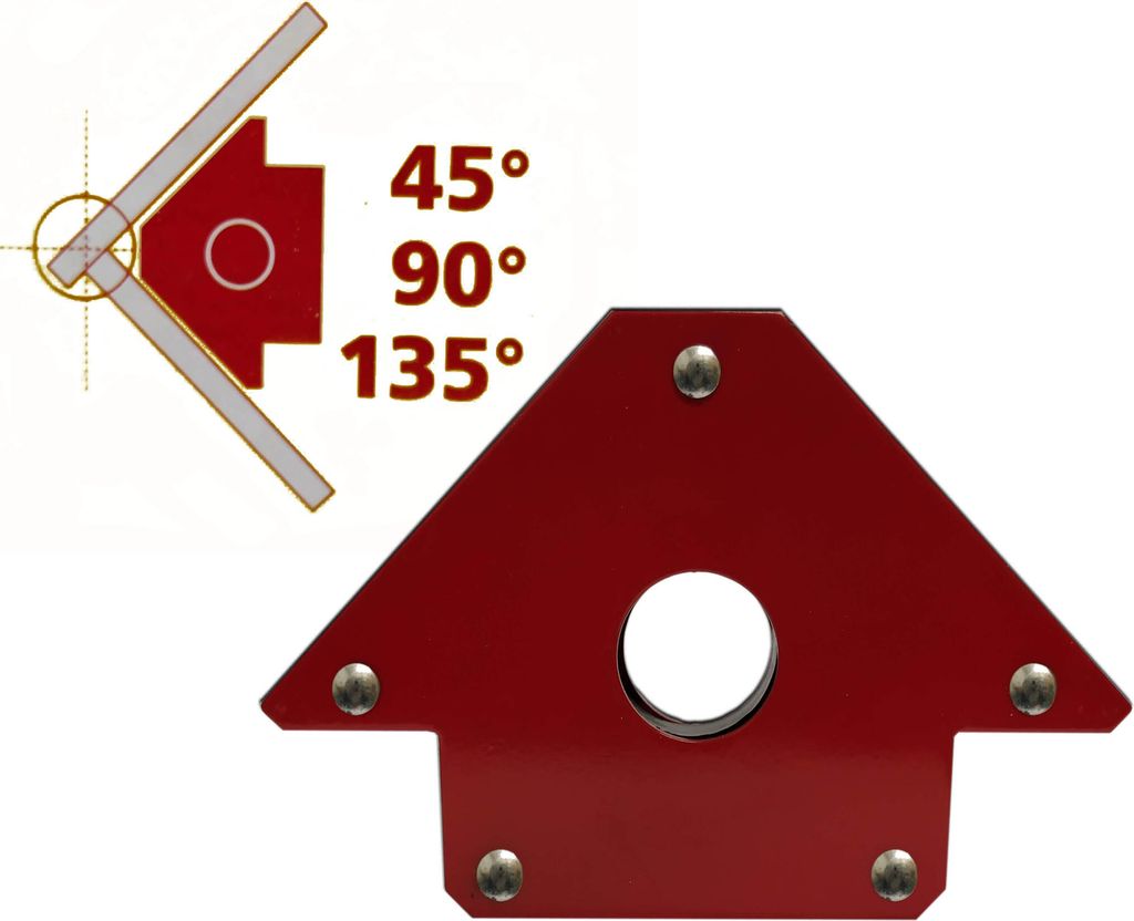 Schweißmagnet (Haftkraft 22 kg) für Winkel 0° 45° 90° 135°, Produktbild 