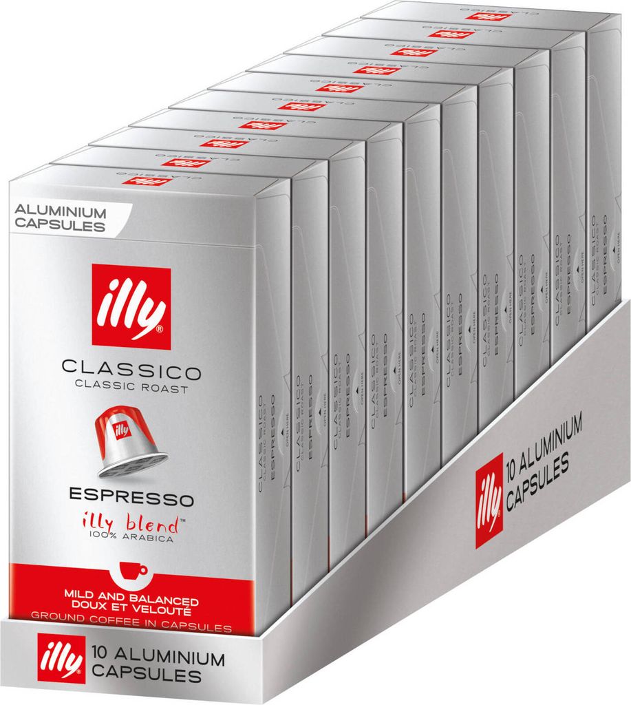 ILLY Kapseln Espresso Classic 100 Nespresso®* kompatible Kaffeekapseln 10 x 10