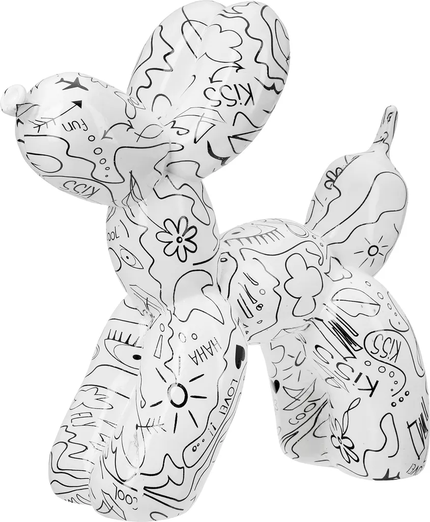 Déco Intérieure Design Chien Blanc 20cm Résine Gilde Modern Art 37959