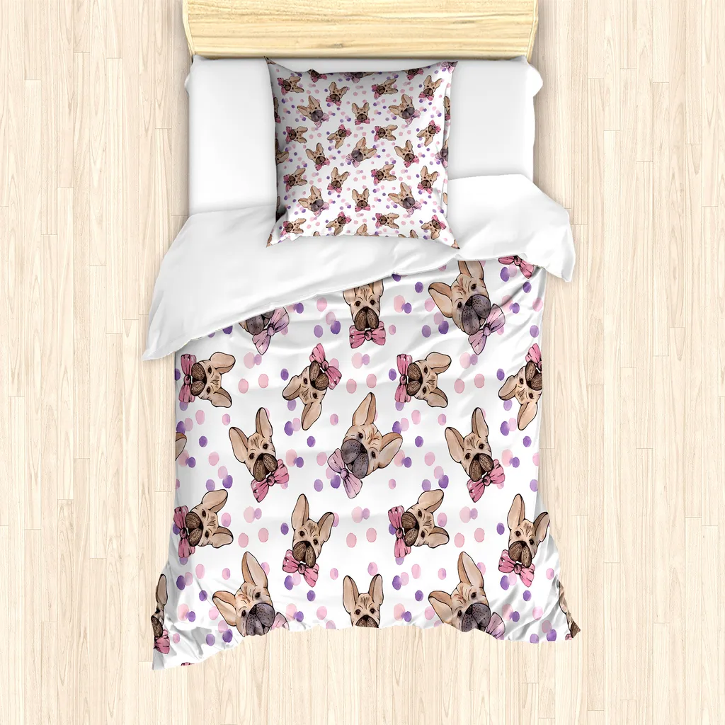 Set Copripiumino Singolo ABAKUHAUS Antiacaro 135x200 cm Bowties Pets